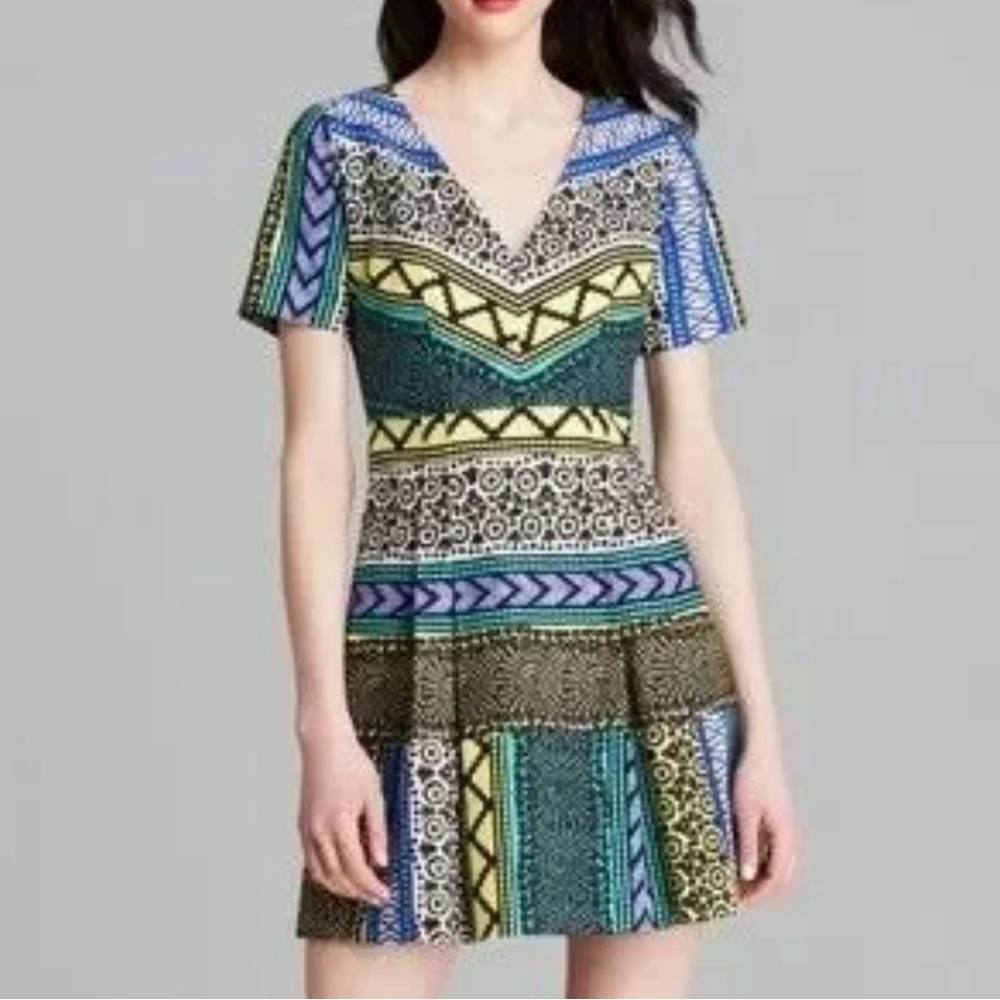 PLENTY multi Aztec directional frock dress